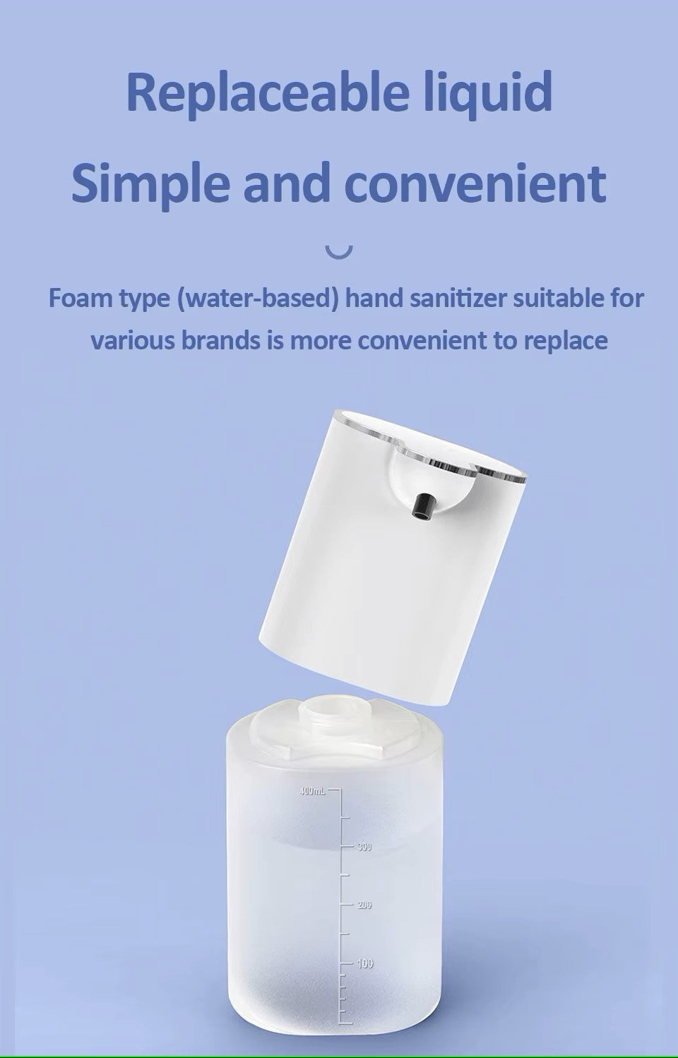 Automatic Soap Dispenser ouchless Foaming Soap Dispenser 400ml USB Rechargeable Electric 4 Level Adjustable Foam Soap Dispenser