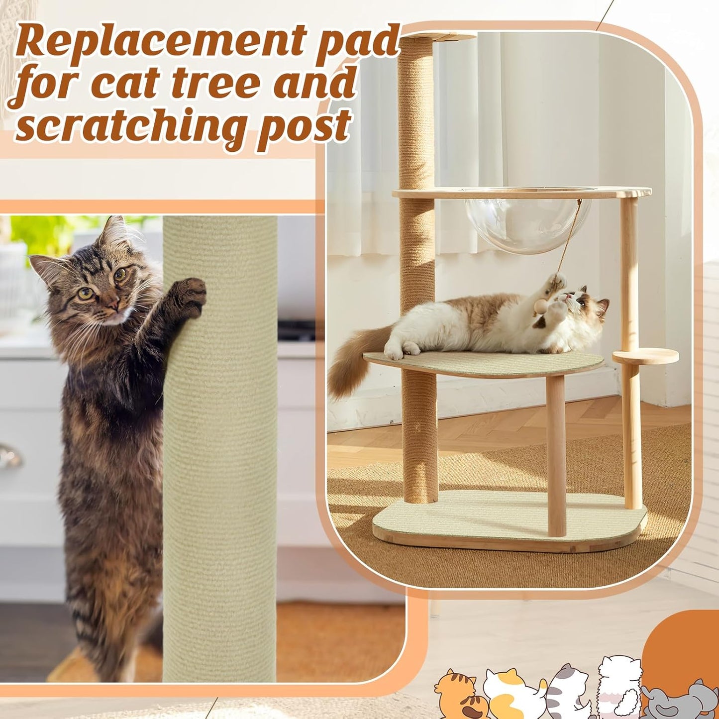 Trimmable Cat Scratch Furniture Protector - Climbing Self-Adhesive Cat Scratching Pad Mat, Couch Protector from Claws for Scratch Post Cat Tree Shelves Wall, Dark Gray