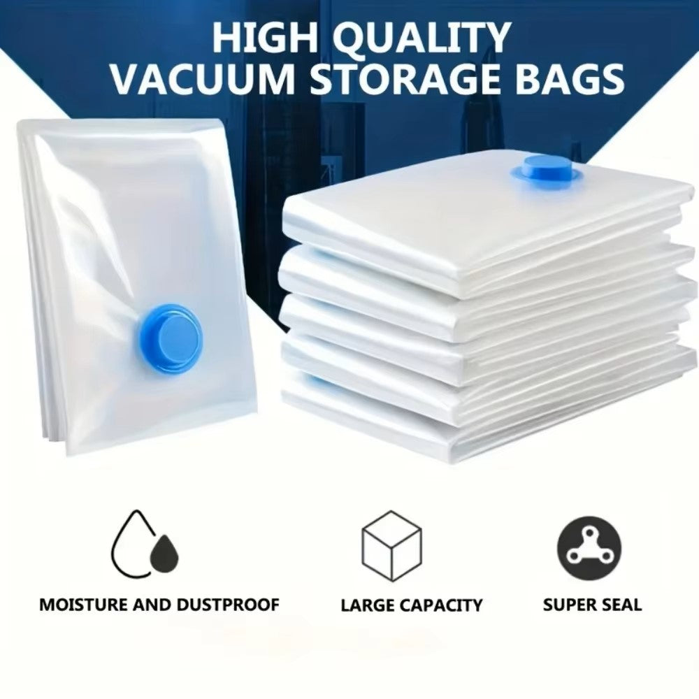 Vacuum Storage Bags with Hand Pump, 80% Space Saver Vacuum Seal Bags for Clothing, Vacuum Compression Bags for Travel Lugggage, Blankets, Comforters